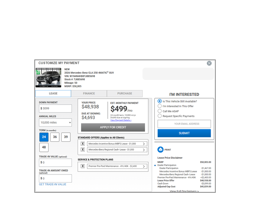 Portal - Lease and Finance Calculator